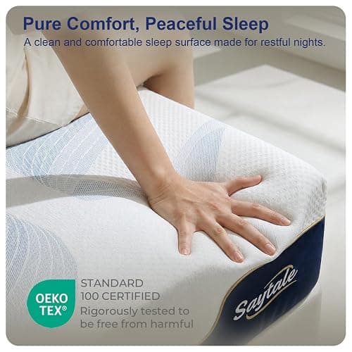 SayTale Medium Firm 8 inch Full Mattress Memory Foam Mattress in a Box | Gel Memory Foam, Motion Isolation, CertiPUR-US Certified thumbnail 4