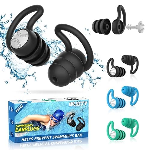 Swimming Ear Plugs Waterproof Earplugs - 3 Pairs Silicone Swim Ear Plugs for Adult Kids, Water Sports Earplugs for Showering, Bathing, Surfing - Keep Ear Water Out - Image 1