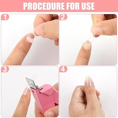 False Nail Clippers with Magnets Stainless Steel Nail Cutter for Acrylic Nail Nail Clippers with 15Pcs Small Magnets for Home Salon Nail Art（Baby Pink） - Baby Pink thumbnail 6