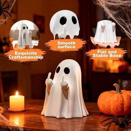 Chgfs Halloween Ghost Figurine-Spooky & Cute Ghost Statue for Home, Desk, Party Decor | FunnyGhost Halloween Decor Indoor thumbnail 3