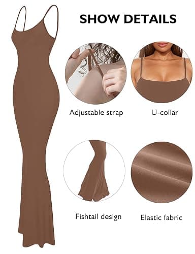 Buauty Womens Summer Dress Bodycon Maxi Dress Sleeveless Casual Long Dresses 2025 Spaghetti Strap Slip Elegant Evening Party thumbnail 4