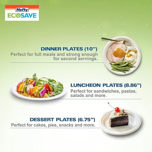 Hefty™ ECOSAVE Compostable Disposable Paper Plates Dessert 6.75", 125 Count, White thumbnail 5
