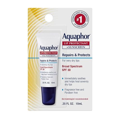Aquaphor Lip Protectant and Sunscreen Ointment - Broad Spectrum SPF 30 - Relieves Chapped Lips - .35 fl. Oz. Tube - Image 1