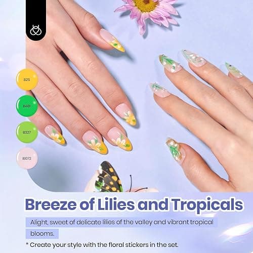 beetles Pastel Easter Gel Polish Set - Petal Symphony Collection, 40 Pcs 36 Colors Gel Polish Set Spring Colors Pink Red Green Blue Color Gel with Base&Glossy Matte Top Coat UV LED Nail Art thumbnail 5