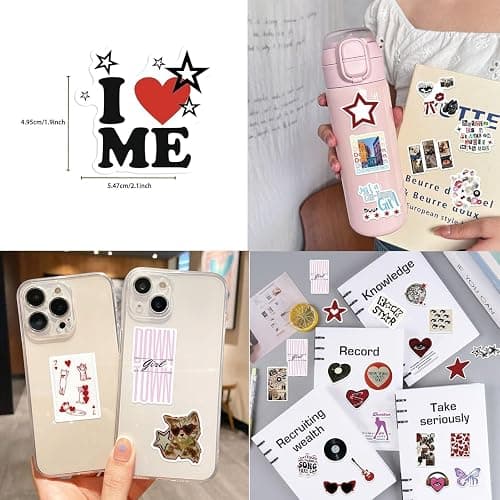 100Pcs Vinyl Aesthetic Downtown Girls Stickers Pack - Y2K Waterproof Decals for Water Bottle, Laptop, Skateboard - Trendy Stickers for Teens & Adults(Downtown Girl Aufkleber) thumbnail 3