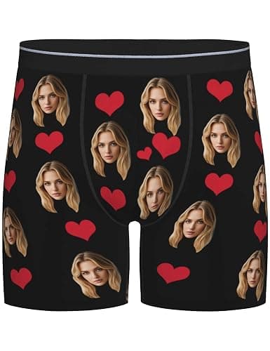 Byxhuc Personalized Boxers for Men, Customized Long Underwear, Boxers with Face on Them, Gifts for Boyfriend Husband - Image 1