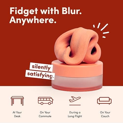 Blur Focus & Thinking Putty | Soft Airy Sensory Fidget Putty for Teens and Adults | Non-Sticky and Stress Relief Toy for Office and Meetings | Clementine thumbnail 5