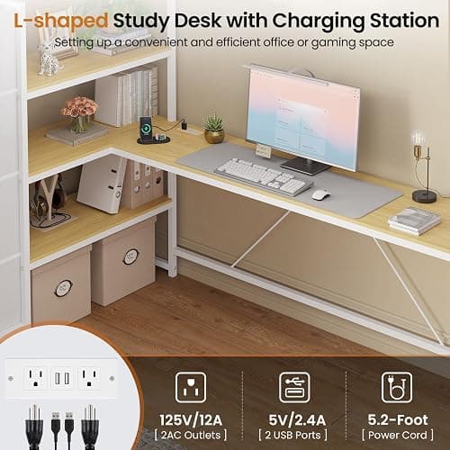 DICTAC Loft Bed Twin Size with Storage Stairs,Desk and Charging Station,Metal Twin Loft Bed with LED Lights,8 Storage Drawers,3-tier Shelves,Loft Beds for Kids,Teens,Adults with Safety Guardrail,White thumbnail 6