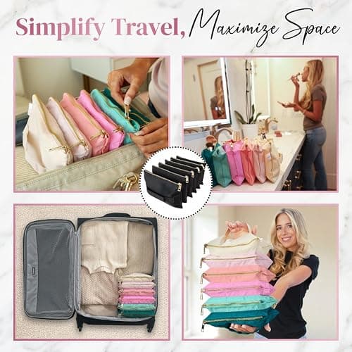 BOBBIE BAGS Accordion Makeup Bag, Travel Makeup Bag with 6 Compartments, Large Capacity Cosmetic Bags for Women, Toiletry Bag for Women, Makeup Organizer, Zipper Pouch Preppy Stuff thumbnail 3