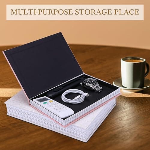 XKDOUS Set of 3 Linen Decorative Books with Gold Foil Cover Faux Book Storage Box for Coffee Table, Bathroom Shelf & Home Decor thumbnail 6