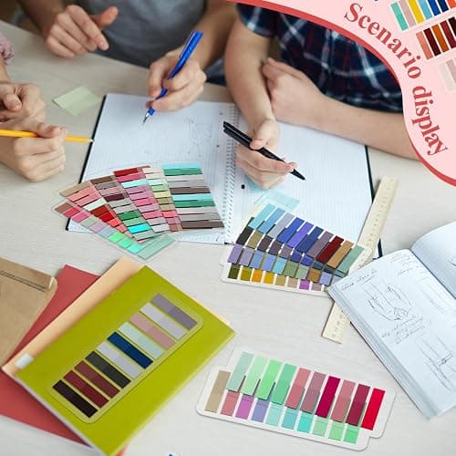 ReliThick 16000Pcs Annotation tabs Sticky Tabs for Books Transparent Sticky Notes 80 Color Writable Page Markers Book Flags Strip for Annotating Reading Supplies Bookish Gift thumbnail 7