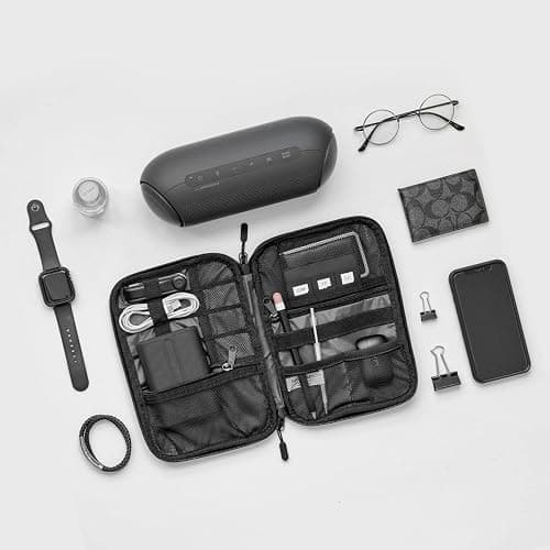BAGSMART Large Electronics Travel Organizer Case, Tech Accessories Cord Storage Bag for Phone, Power Bank, SD Card, Cables, Black thumbnail 8