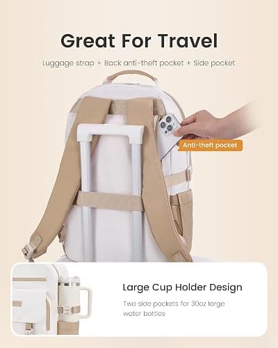 LOVEVOOK School Backpack for Teen Girls, 14-18 Casual Large Capacity Student Laptop Backpack with Pencil Case, 15.6 Inch Bookbag for College, Middle & High School, Gift for Girls thumbnail 4