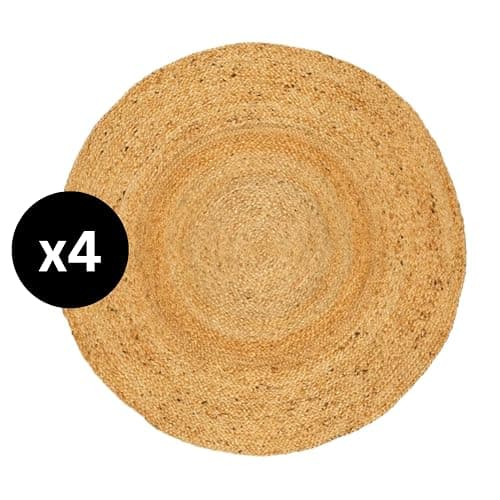 Eco Crave Jute Round Woven Placemats Set of 4, Natural 13 Inch Boho Farmhouse Rustic Hand Woven Place mat for Dining Table Decor, Wicker Chargers Heat Resistant Easy to Clean and Non-Slip Placemat thumbnail 8