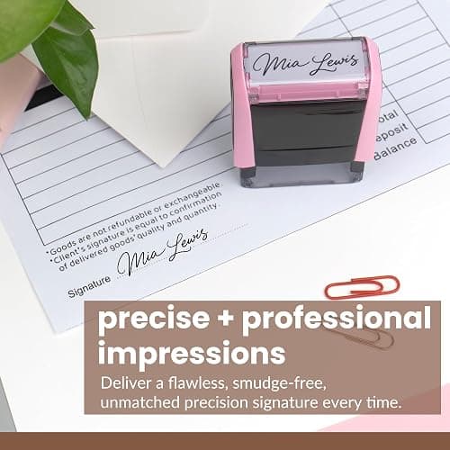 Personalized Signature Stamp for Signing Name – Custom Self Inking Signature Stamp – Custom Rubber Stamp for Documents, Checks, Forms, Office & Personal Use thumbnail 4