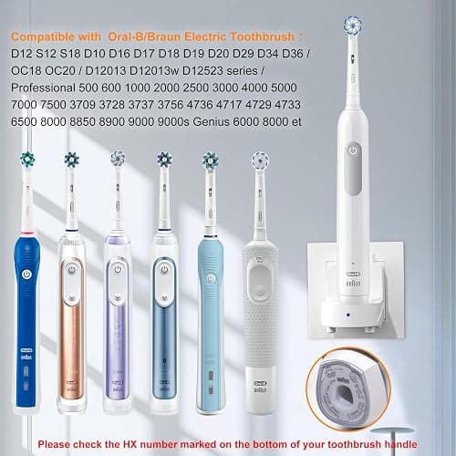 Teeteck Toothbrush Wall Charger for Braun Oral-B Electric Toothbrush,Replacement Model 3757 Wireless Charger Base-Waterproof & Portable- Ideal for Bathroom and Travel (Bright White, CA) - CA - Bright White thumbnail 2
