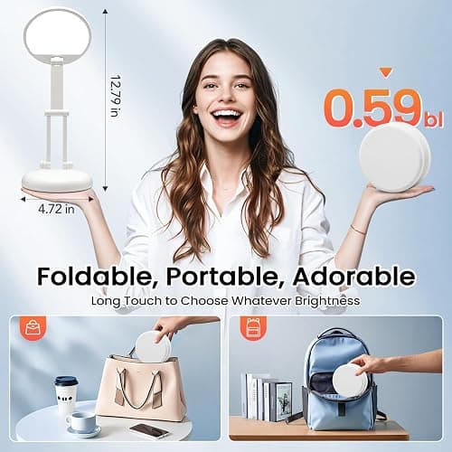 One Fire Cordless Desk Lamp,Dimmable Small Battery Powered Lights,3600mAh Rechargeable Wireless Table Lamp,Mini Lamp&Portable Light for Bed,Book Reading,Home for Small Spaces,Nail Light,Craft,Office thumbnail 3