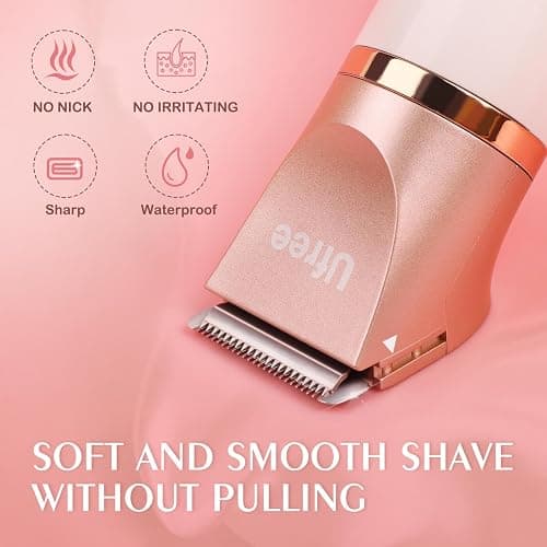 Ufree Electric Shaver Razors for Women Pubic Hair, Bikini Trimmer for Face and Body Hair, Wet & Dry Use Groomer, Hair Trimmer, Birthday Gifts for Women, Gold thumbnail 4