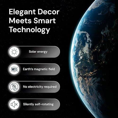MOVA Globe - Earth with Clouds Classic (4.5") | Self-Rotating Globe Powered by Light | Silent Motion, No Batteries or Wires | Unique Desk Decor or Gift for Space Lovers thumbnail 4