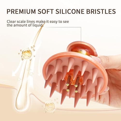 Hair Growth Oil Applicator, Hair Oil Comb for Serums and Oils, Scalp Applicator Comb with Silicone bristles for Scalp Massager Relaxing, Root Comb Applicator for Hair Care and Nourishment (Complexion) thumbnail 3