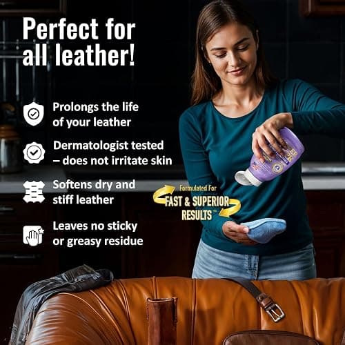 Leather CPR Cleaner & Conditioner 18oz - Cleans, Conditions, Restores & Protects Leather Furniture, Handbags, Car Seats, Interior, Jackets, Boots, Purses, Shoes, Couch, Saddles, Tack & More thumbnail 7