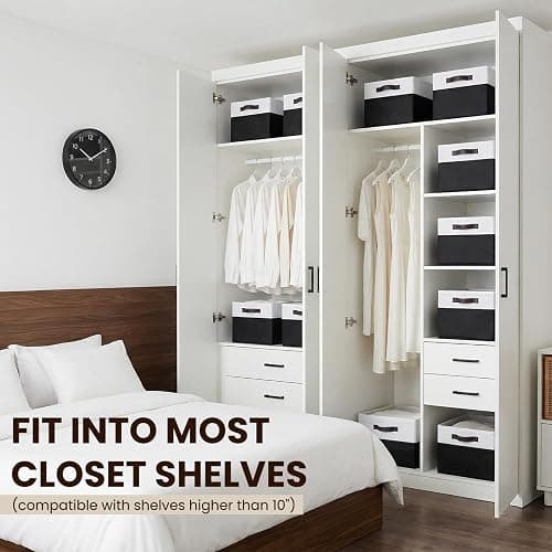 Criusia Large Storage Bins for Shelves 4 Pack, Closet Storage Baskets for Clothes Blanket Beddings Towels, Collapsible Fabric Closet Organizer Bins with Handles/ Laundry Room Organization thumbnail 3