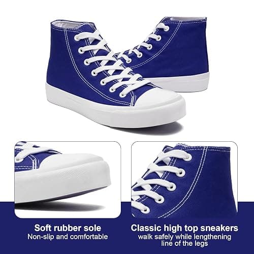 Canvas High Top Sneakers for Women Men Classic Lace Up Canvas Shoes Womens Mens Fashion High Top Sneakers Casual Tennis Walking Shoes thumbnail 5