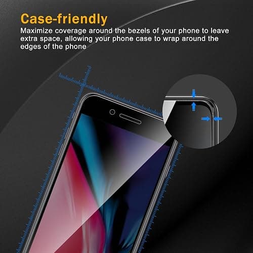 Nixinioo 3 Pack Privacy Screen Protector for iPhone 8 Plus/7 Plus, Anti Spy Tempered Glass 9H Hardness, Black Protector Anti Spy, Bubble Free, Anti-Scratch thumbnail 3