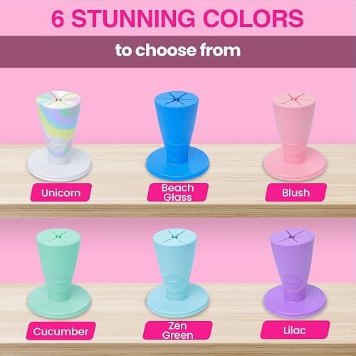 tweexy Hinge Untippable Nail Polish Bottle Holder | Anti-Spill Nail Polish Holder Stand, Tilted, IntelliStick Airlock Suction | Fingernail Painting, Nail Art Tools | Nail Polish Accessories (Blush) thumbnail 4