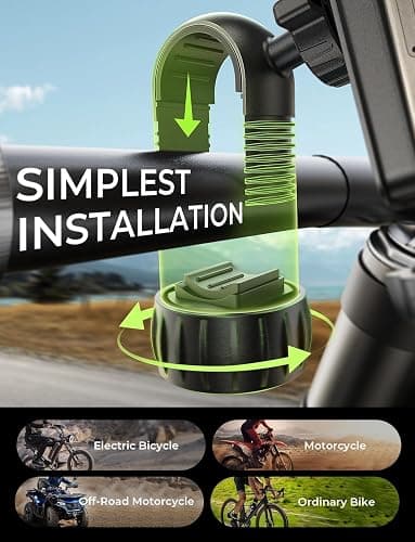 LISEN Bike Phone Holder, [Super Easy Install] Ultra Stable Motorcycle Phone Mount, Bicycle Handlebar Holder Mount for Adults Kids, Bike Bicycle Ebike Gear Accessories, for iPhone Samsung Google Pixel thumbnail 4