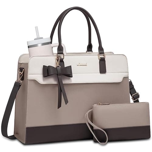 LOVEVOOK Laptop Tote Bag for Women,Leather Work Bag, Waterproof Business Teacher Bag,Large Computer Handbag Purse Briefcase,Office Gifts for Women - Image 1