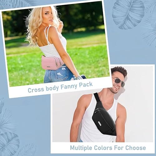 6 Pieces Crossbody Bags for Men Women, 6 Colors Adjustable Fanny Pack with Large Pockets, Waterproof Waist Money Belts, Shoulder Pouch, Portable Chest Bag for Travel Shopping Running Sport School thumbnail 3