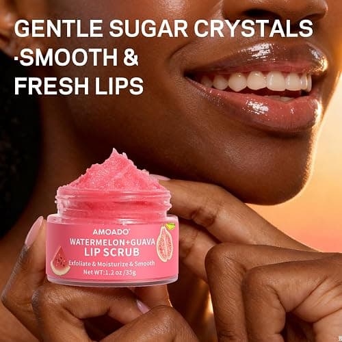 AMOADO Sugar Lip Scrub for Dark Lips – Exfoliating Lip Scrub for Smooth & Soft Lips with Watermelon & Guava, Lip Exfoliator & Moisturizer for Dry, Chapped Lips, Natural Lip Care, 1.2 oz/35g thumbnail 8