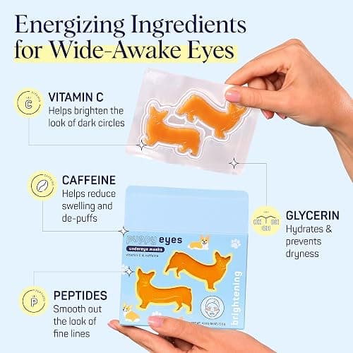 SpaLife Puppy Eyes Corgi Under Eye Patches for Dark Circles | Puppy Under Eye Patches for Puffy Eyes | Radiance Undereye Masks for Bags and Shadows | Pack of 10 Pairs (10 Undereye Treatments) thumbnail 3