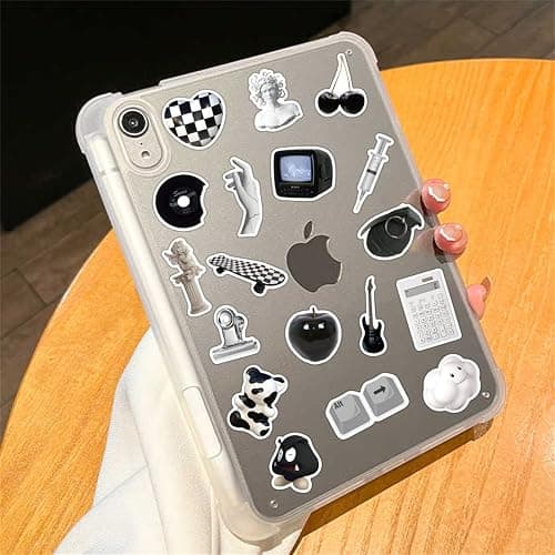 Vintage Sticker Aesthetic Stickers for Laptop Scrapbook Water Bottles, Icicrim Black and White Sticker 61PCS Y2K Retro Stickers for Teens Adults Vinyl Waterproof Decals thumbnail 2