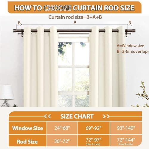 TONIAL1 Inch Double Curtain Rods 72 to 144 Inch (6 to 12 ft), Heavy Duty Decorative Drapery Rod for Windows 69 to 140 Inch (5.75 to 11.7 ft) with Classic Cap Finial, Bronze thumbnail 7