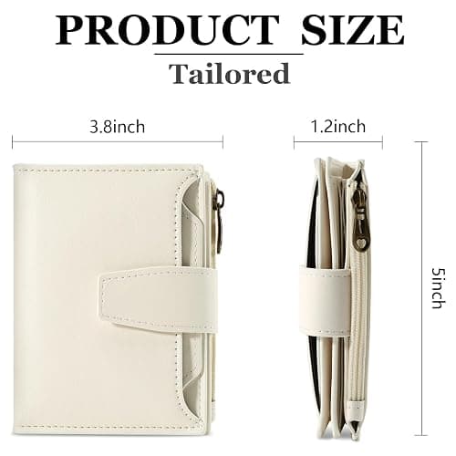 Airkit Small Wallet Women RFID Blocking Soft Leather Bifold Compact Card Holder Wallet for Women with Zipper Coin Pocket 4 ID Window thumbnail 3