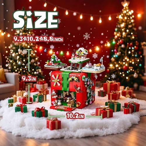 HoverBots Christmas Building Blocks Sets, 1873PCS Christmas Building Toy Set, Christmas Building Bricks with Snowman, Stocking, Snowflake, Xmas Gifts for Kids Adults Teens thumbnail 5