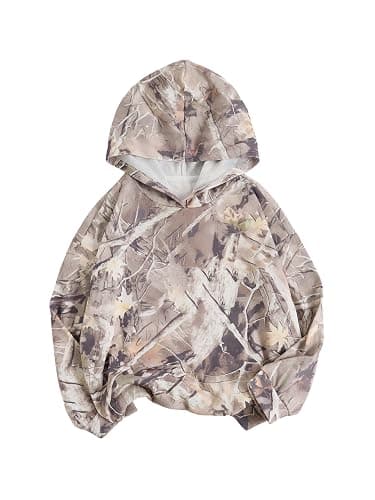 RoseSeek Girl's Number Camo Hoodies Long Sleeve Oversized Hoodies Pullover | Striped, Polka Dots, Baggy Sweatshirt, Streetwear Trendy, Tween Girl Fashion, Size 10-12 thumbnail 4