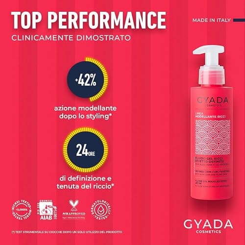 GYADA COSMETICS, Fluido Gel Modellante per Capelli Ricci e Mossi, Effetto Definito, 98% Ingredienti Naturali, ad Azione Disciplinante e Anticrespo, Con Aloe Vera e Oli di Argan, Cocco e Lino, 150 ml thumbnail 7