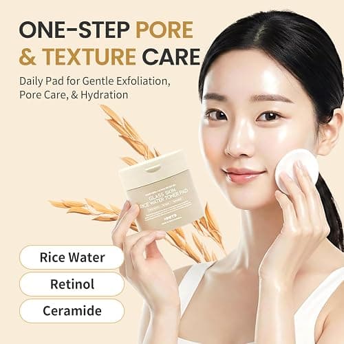 Toner Pads for Dry Dull Sensitive Skin Korean, #OOTD Retinol Ceramides Strengthen Skin Barrier Smoothing Hydrating, Toner Pad 70Pads 4.05oz 120ml thumbnail 3