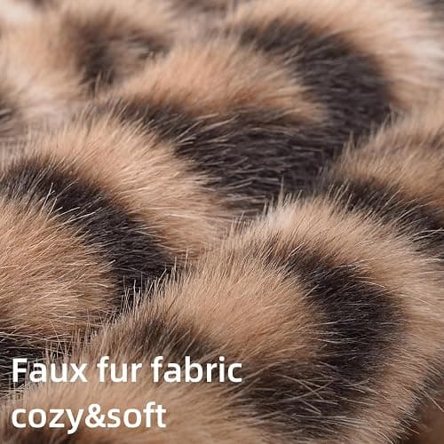 cygnus Faux Fur Cheetah Print Pillow Covers 18X18 inch Set of 2 Leopard Couch Pillowcase Fluffy Fuzzy Decorative Square Throw Pillows for Couch Sofa Living Room Bedroom Decor thumbnail 3