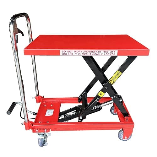 Hydraulic Lift Cart, 500 Lb. Capacity, 28" x 18" Platform, 9.25" to 28.5" Lift Height, 98lbs Net Weight, Pake Handling Tools (500lbs) - 500lbs Shining Handle thumbnail 2