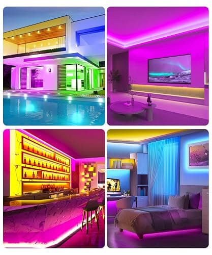Nexillumi LED Strip Lights 10M, Bluetooth RGB Light Strips with Remote & App, Colour Changing Tape Lights, Music Sync Dimmable Lighting for Bedroom, Living Room, Kitchen, Ceiling & Party Decor thumbnail 7