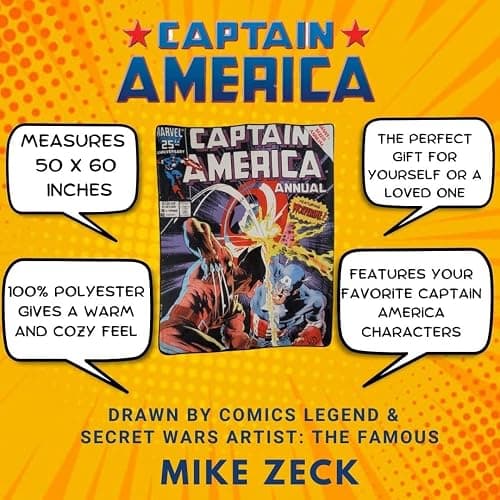 Marvel Legends Captain America x Wolverine Dual Danger Exclusive Fleece Softest Comfy Throw Blanket for Adults & Kids | Measures 60 x 50 Inches thumbnail 3