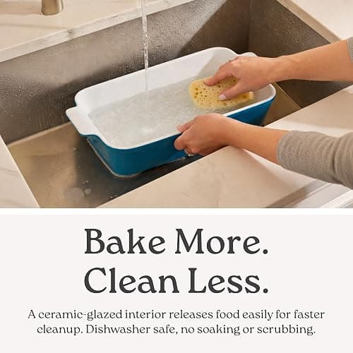ROSSALLINI Signature Stoneware Loaf Pan | Non-Stick for Perfect Baking and Bread Making | 1lb Loaf Pan [Sage Green] thumbnail 6