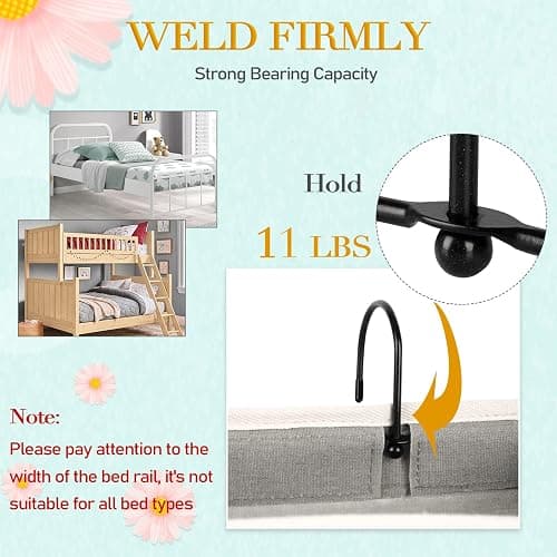 Ozzptuu Bedside Storage Caddy/Bedside Hanging Storage Bag for Headboards Bunk Beds Dorm Rooms Book Phone Magazine Holder (Grey) thumbnail 3
