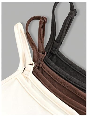 SOLY HUX Girl's Tank Tops 3 Packs Cute Ruched Spaghetti Strap Camisole Slim Fit Undershirts thumbnail 4