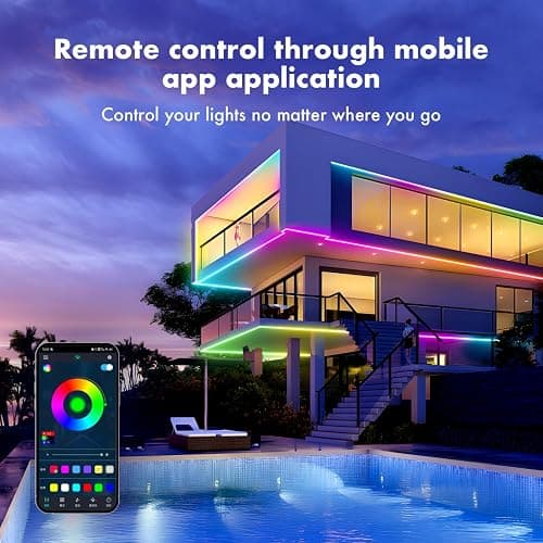 ATHONO 100 ft(2 Rolls of 50ft) IC+RGB,Led Lights for Bedroom,Music Sync Color Changing,Led Strip Lights,with Remote App Control Led Strip,Led Lights for Room Home Kitchen Decor Party thumbnail 5