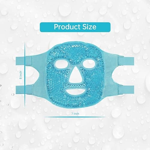 Cold Face Eye Mask Ice Pack Reduce Facial Puff, Dark Circles, Gel Beads Hot Heat Cold Compress Pack, Face SPA for Woman Sleeping, Pressure, Headaches, Skin Care, Post Laser Cosmetic Care[Blue] thumbnail 8